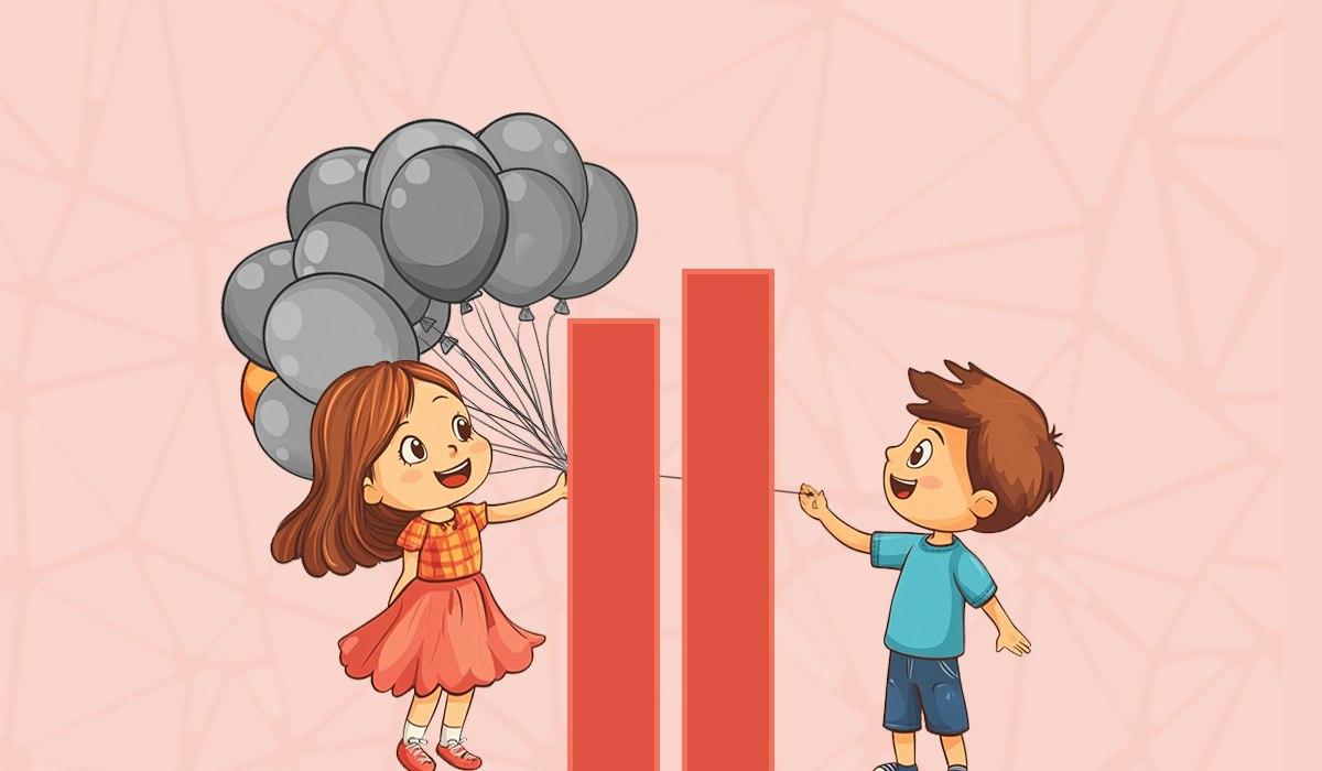 Dreng holder en orange ballon / collage med Moje-foto