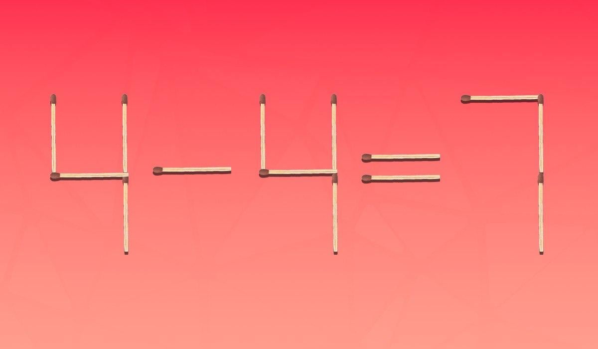 Matematisk puslespil: Du skal kun trække én tændstik.