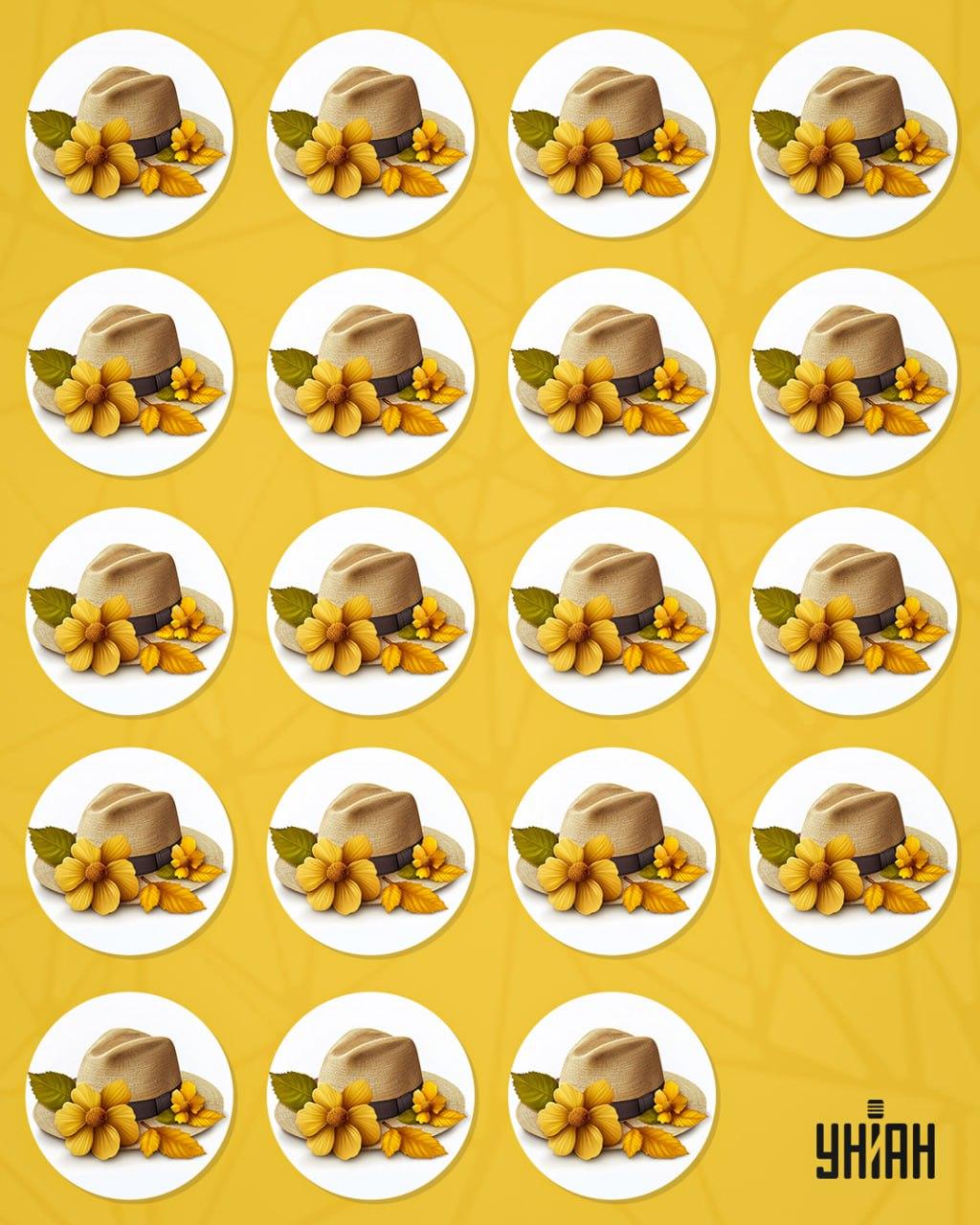 Vi skal finde en mærkelig hat blandt en bunke andre / collage Moje