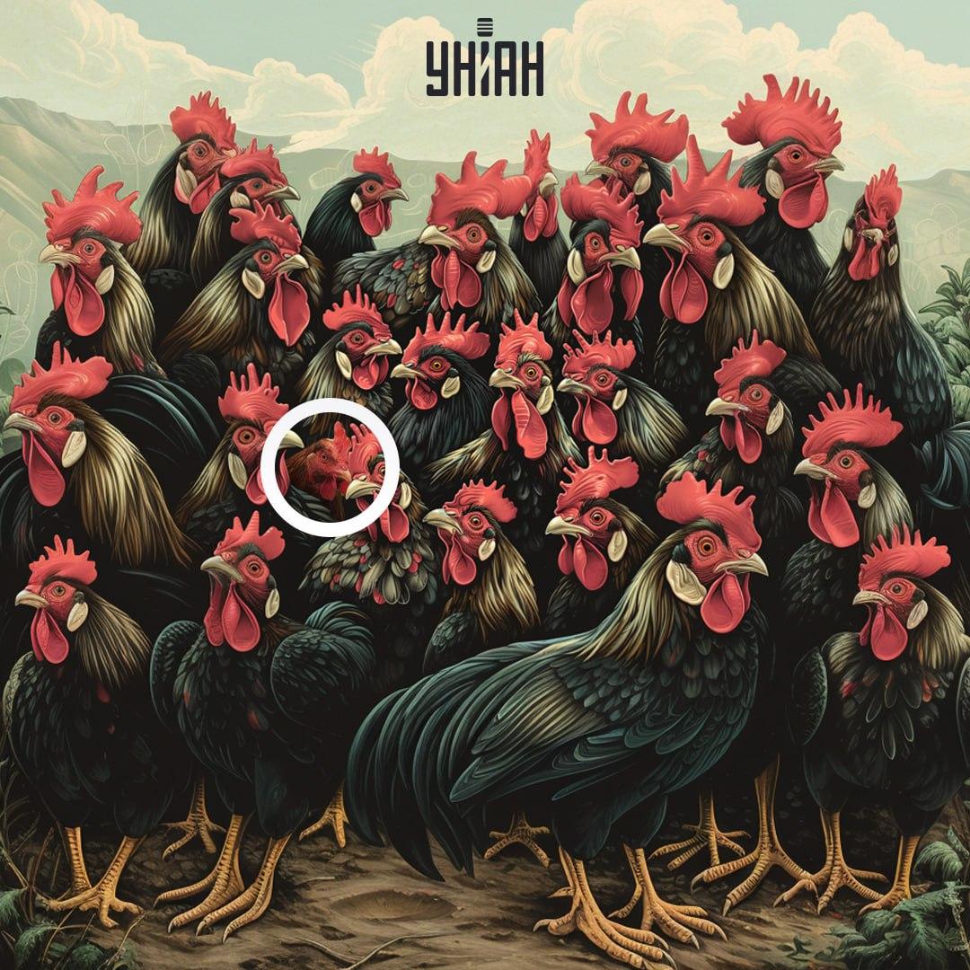 En kyllings kammusling er ikke den samme som en hanes / Moje collage