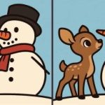 Superpuslespil: Find 3 forskelle i billedet af en snemand og et rensdyr på 75 sek. Superpuslespil: Find 3 forskelle i billedet af en snemand og